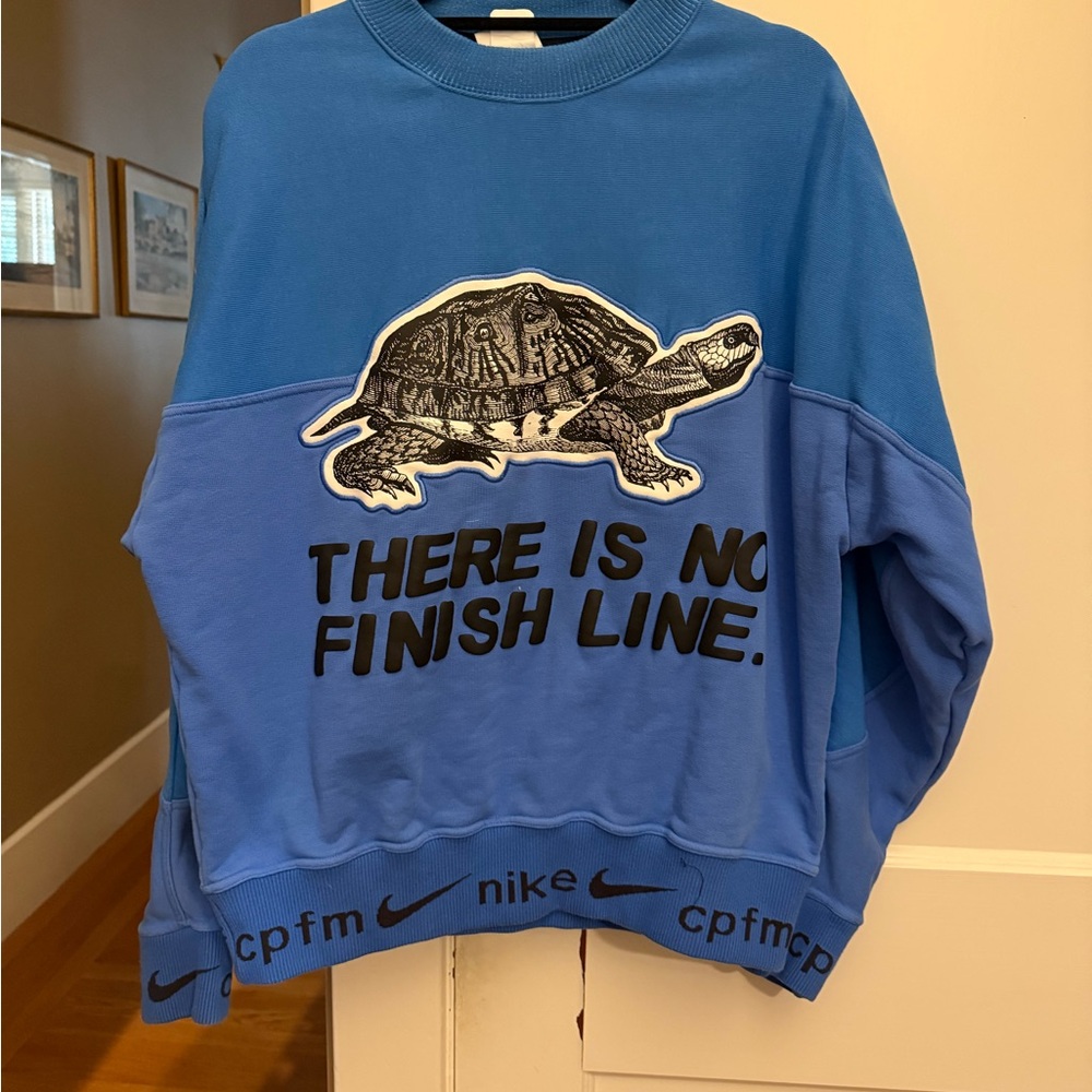 Nike Blue Crewneck Sweater with Turtle Graphic